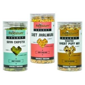 PACK OF 3 (SOYA CHIPSTIX | DIET JHALMURI | ROASTED WHEAT PUFF MIX)